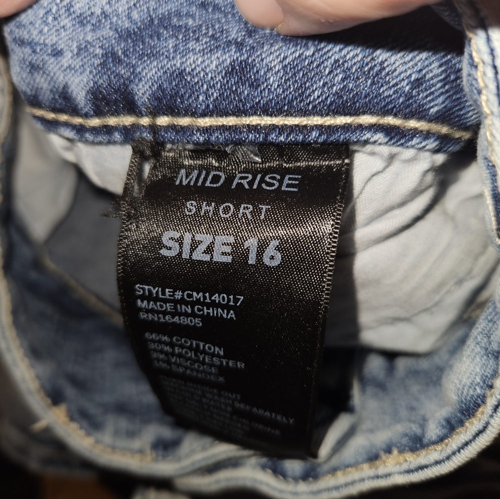 Copper Flash Womans Mid Rise Jean Shorts Size 16 - Picture 15 of 15